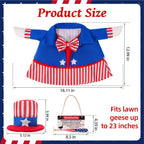 EIHFHIE 250th Independence Day Porch Goose Outfit for 23 Inch Goose Statue