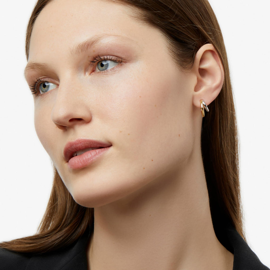 Ana Luisa Double Hoop Earrings for Women - Sterling Silver, 14K Gold Plated & Silver Rhodium Huggie Hoops - Hypoallergenic, Water-Resistant, Tarnish-Free, Dainty Two Hoop Earrings for Daily Wear