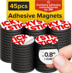 Sticky Flexible Adhesive Magnets for Crafts, 0.8"x0.08" (20x2mm), 45 pcs