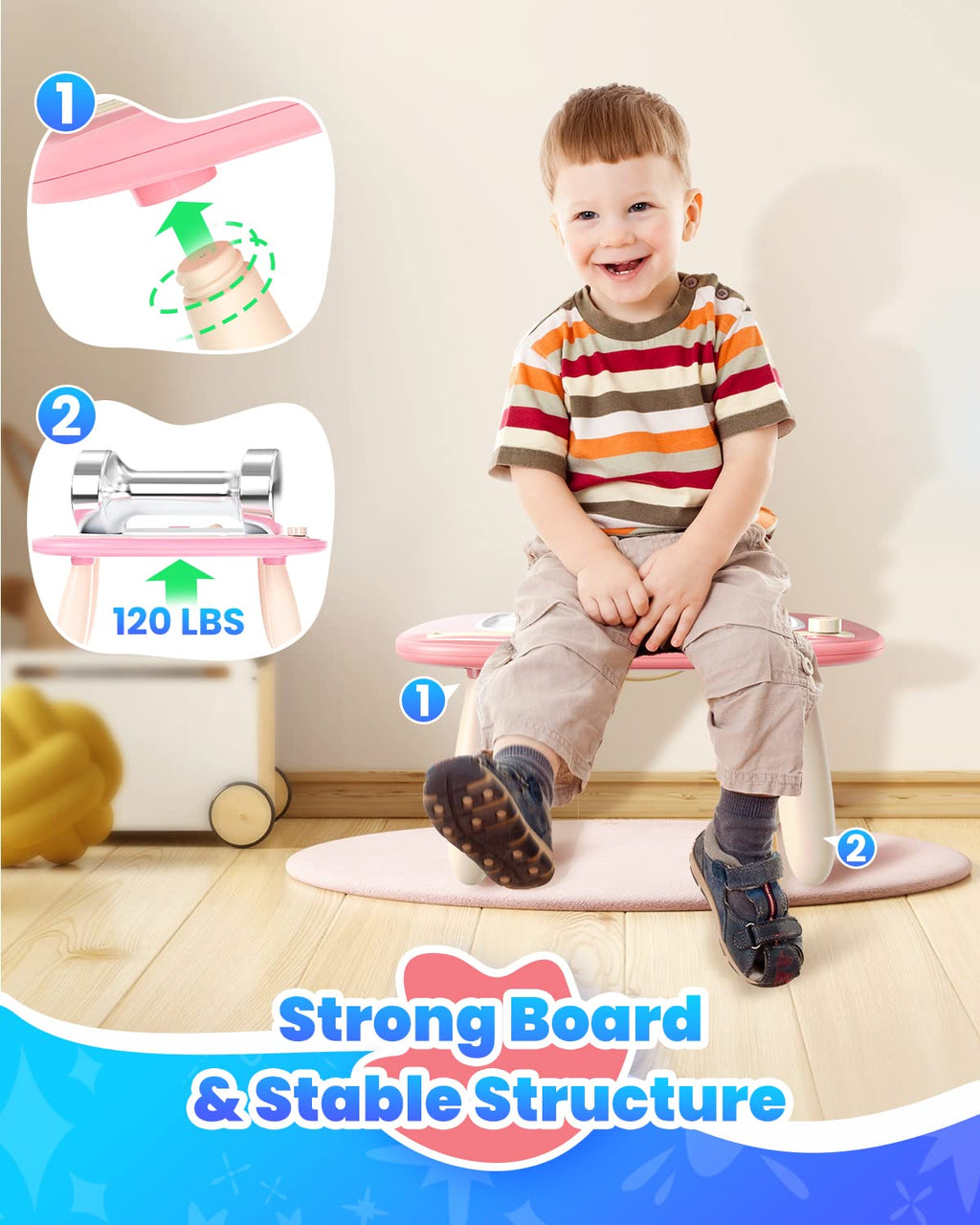 Seimome Magnetic Drawing Board, Toddler Girl Toys for 1-3 Year Old, Doodle Board Learning and Educational Kids Toys- Pink