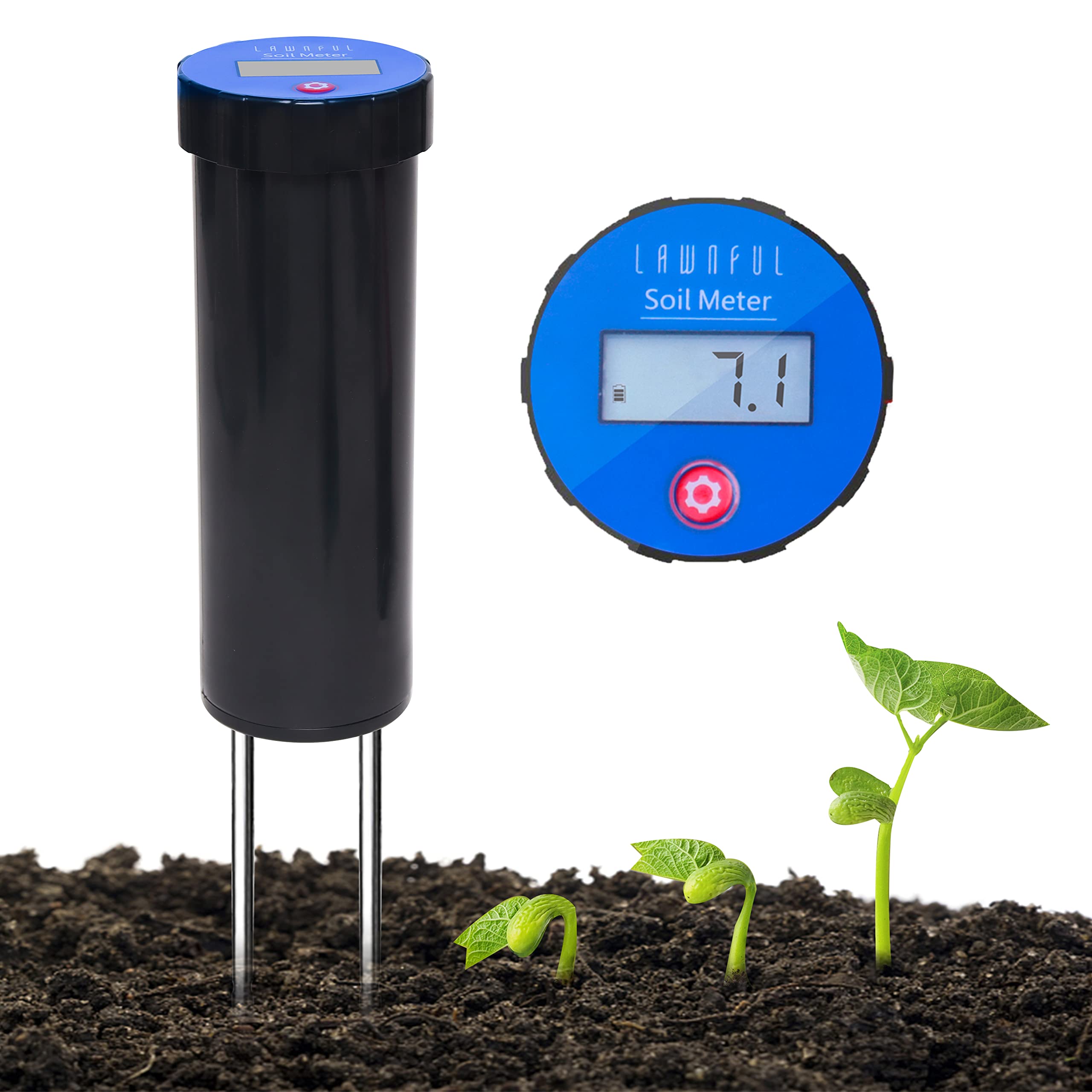 LAWNFUL Digital Soil pH Meter, Industrial Grade Soil pH Tester GSph-b-LFL
