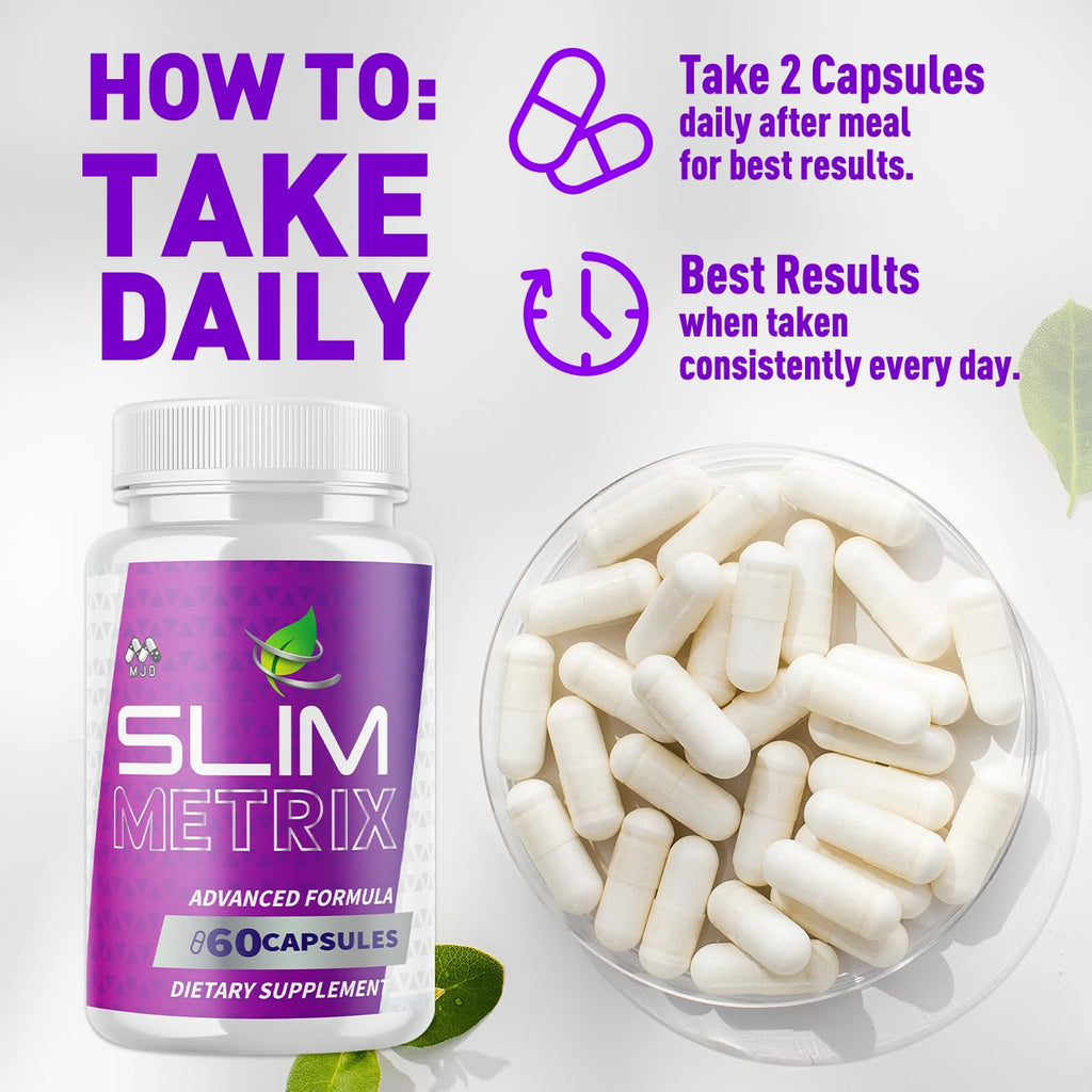 (3 Pack) Slim Metrix Capsules, Official Slim Metrix Pills with All Natural Ingredients,Advanced Weight Management & Wellness Support Supplement, Maximum Strength Healthy Lifestyle Pills (180 Capsules)
