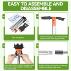 GlimHirvox Weed Puller Tool, 60" Stand Up 2-in-1 Weed Rake & Garden Hoe
