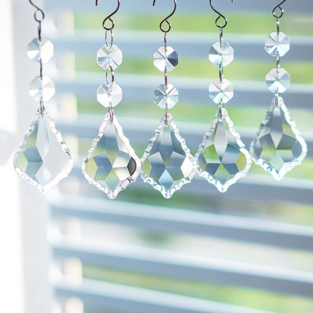 20pcs Crystal Chandelier Prism Pendant, 50mm Suncatchers Hanging Crystals