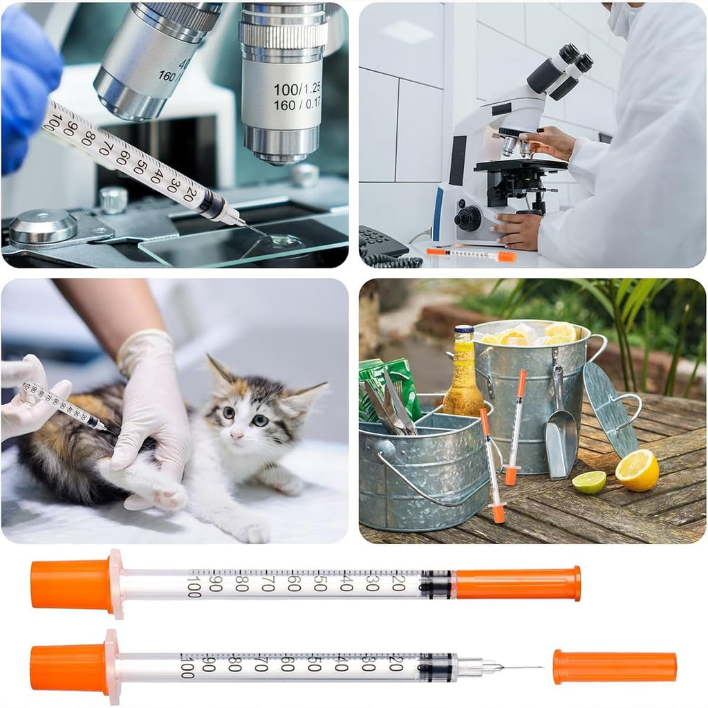 40 PACK U-100 Disposable Syringes 1ml/cc, 30G 5/16" (8mm), Individually Wrapped for Precision, Hygiene, and Safe Use