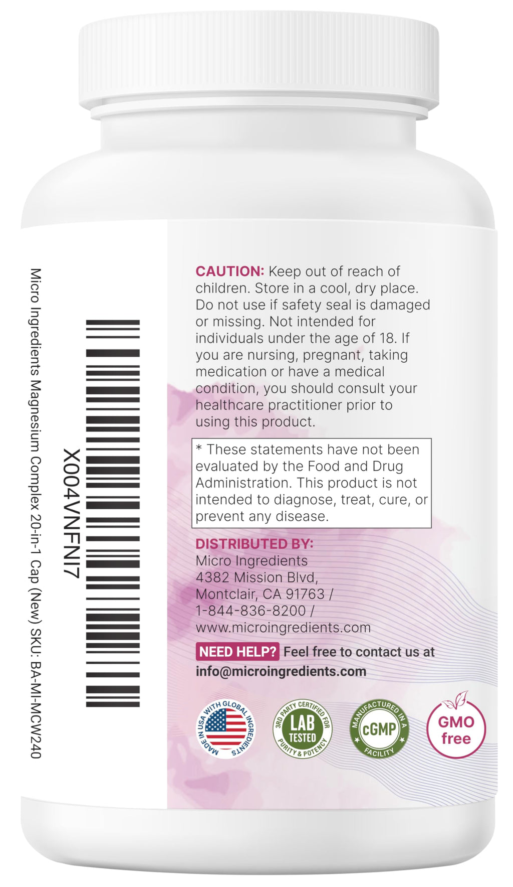 Magnesium Complex for Women | Glycinate, Citrate & More – 20-in-1 Formula with D3, K2 (MK-7), B6 (as P5P) & Ashwagandha | 240 Vegetarian Capsules, Filler Free, Non-GMO