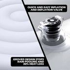 Tlswshsy 5.4 Ft Inflatable Hot Tub Cover- Energy Saving Lid for Round Hot Tub- Foldable Protective Rain Overflow Cover for Outdoor Inflatable Hot Tubs