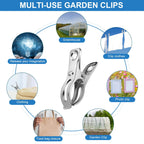 120 Pcs Greenhouse Clips, Garden Clips for Netting, Stainless Steel Greenhouse Clamps, Have a Strong Grip to Hold Down The Shade Cloth or Plant Cover on Garden Hoops or Greenhouse Hoops