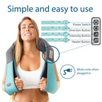 InvoSpa Shiatsu Back Shoulder and Neck Massager with Heat - Deep Tissue Kneading Pillow Massage - Back Massager, Shoulder, Electric Full Body