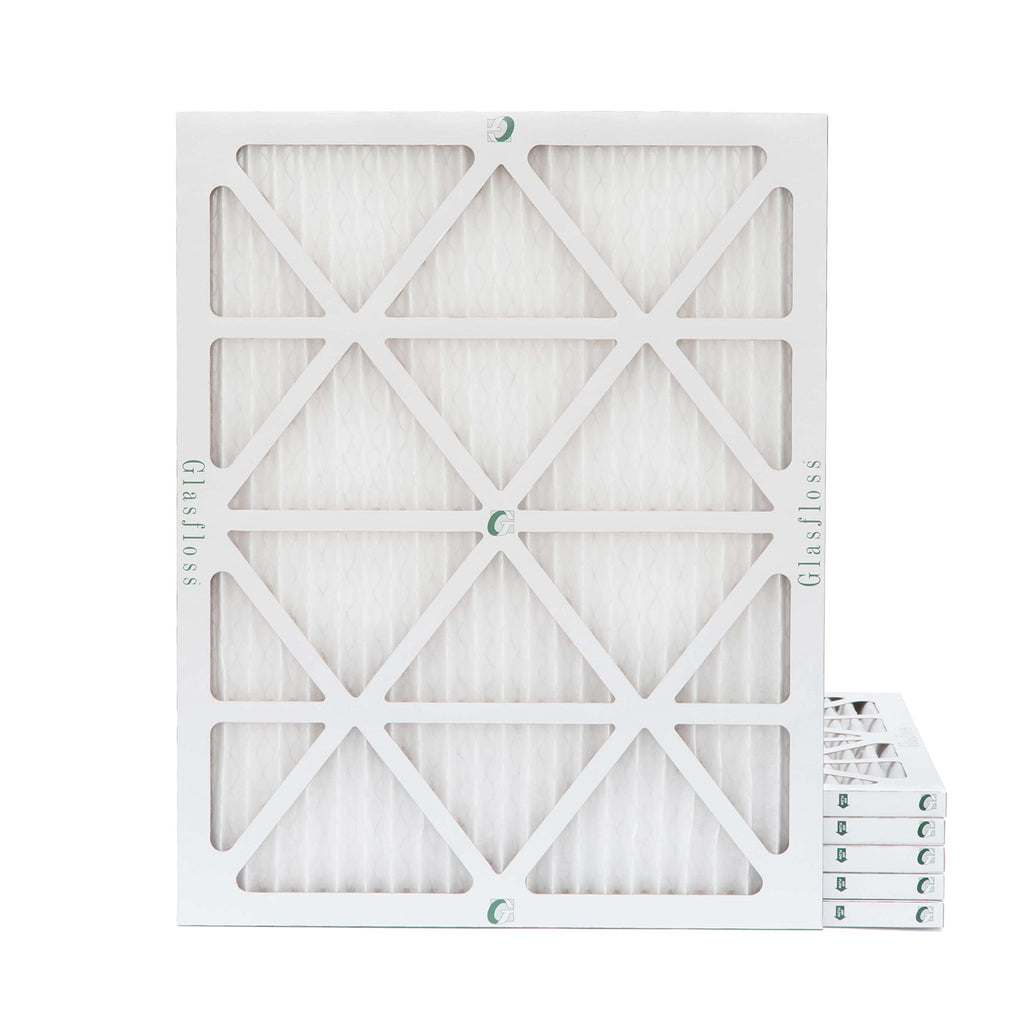 Glasfloss 20x25x1 MERV 10 (FPR 5-6) Pleated Air Filters Box of 6. Actual Size: 19-1/2 x 24-1/2 x 7/8