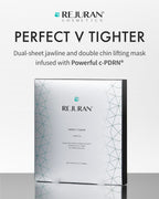 REJURAN® Perfect V Tighter Dual-Sheet Lifting Sheet Mask, c-PDRN® (4ea) – Face & Jawline Lifting and Firming Original PDRN & Purecolla, Deep Moisturizing, Skin Tightening Anti-Aging Korean Skin Care