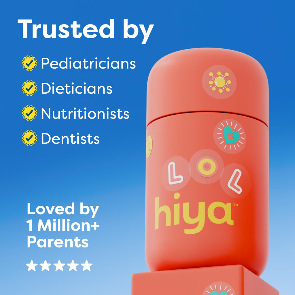 Hiya Iron+ Supplements for Kids - High Absorption Iron Supplement - Delicious Strawberry Flavor & Easy on Children's Stomach - No Added Sugar & Third Party Tested - 30 Day Refill Supply for Toddlers