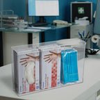 IneVibe 3 Compartment Hygiene Holder with Lid for Home or Office (Triple)