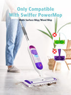 AIR U+ 12 Pack Disposable Power Mop Pads Refills for Swiffer Power Mop, Unscented 14-Layer Thickened Multi-Surface Replacement Mopping Refills Pads for Floor Surface Cleaning