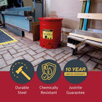 Justrite 10 Gallon Galvanized Steel Oily Waste Can