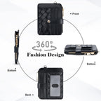 Airkit Keychain Wallet with Bracelet RFID Blocking Wristlet Credit Purse Card Holder, Silicone Bead Tassel Key Ring for Women
