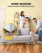 KYX Furniture Dolly, Furniture Movers with 5 Wheels,Carbon Steel Panel Heavy Duty Dolly, Furniture Lifter with 360° Rotatable Silent Rubber Universal Wheels, Max Load 4000LBS(6.9x6.9 in)