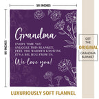 GiltGlimmer Grandma Gifts, Grandma Floral Blanket 50" x 60", Purple