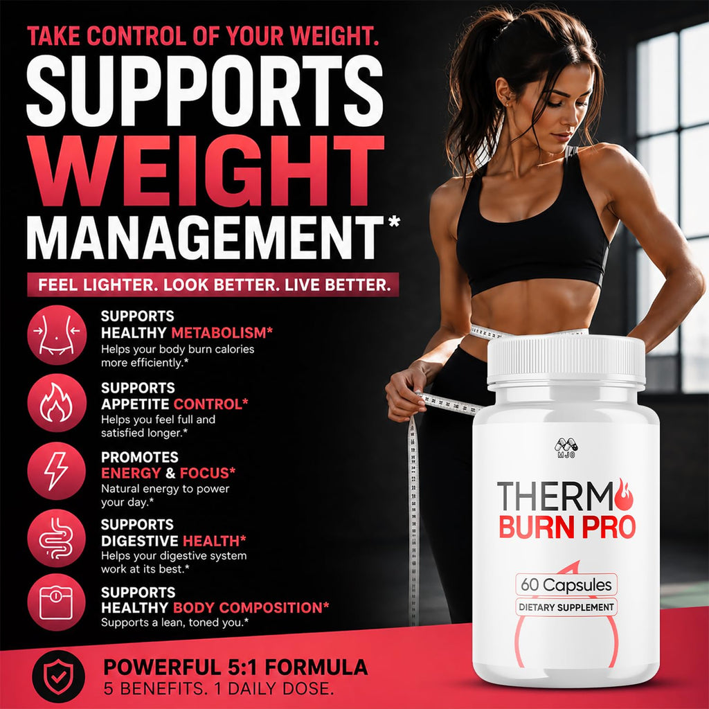 (2 Pack) Thermo Burn Pro Capsules, Official Thermoburn Pro Pills with Natural Ingredients, Maximum Strength ThermoburnPro with Premium Vitamins Supporting Wellness & Health Naturally (120 Capsules)