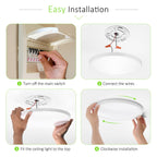 LUMLLSAJI 6 Pack LED Flush Mount Ceiling Light, 24W Ultra Thin Round White 3000k/4000k/6500k 3 Color Temperatures Adjusted 12 Inch Modern Ceiling Lights for Bedroom Bathroom Kitchen