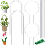 8 Pack Clear Acrylic Plant Trellis for Potted Plants Indoor Outdoor - Thickened U-Shaped & Round Small Trellis for Climbing Plants - Plant Support Stakes for Houseplant Flower Hoya Pothos Vine Ivy