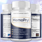 Memopryl Capsules, Memopryl Brain Pills with Natural Ingredients, Advanced Formula Memo Pryl Maximum Strength Health and Wellness Support Multivitamin Supplement Pills for Women and Men (60 Capsules)