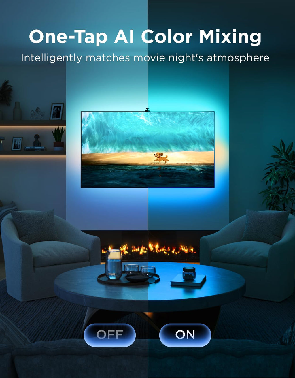 Govee TV Backlight 3 with Dual 4MP Lens, TV Lights Sync to 75-85 Inch TVs