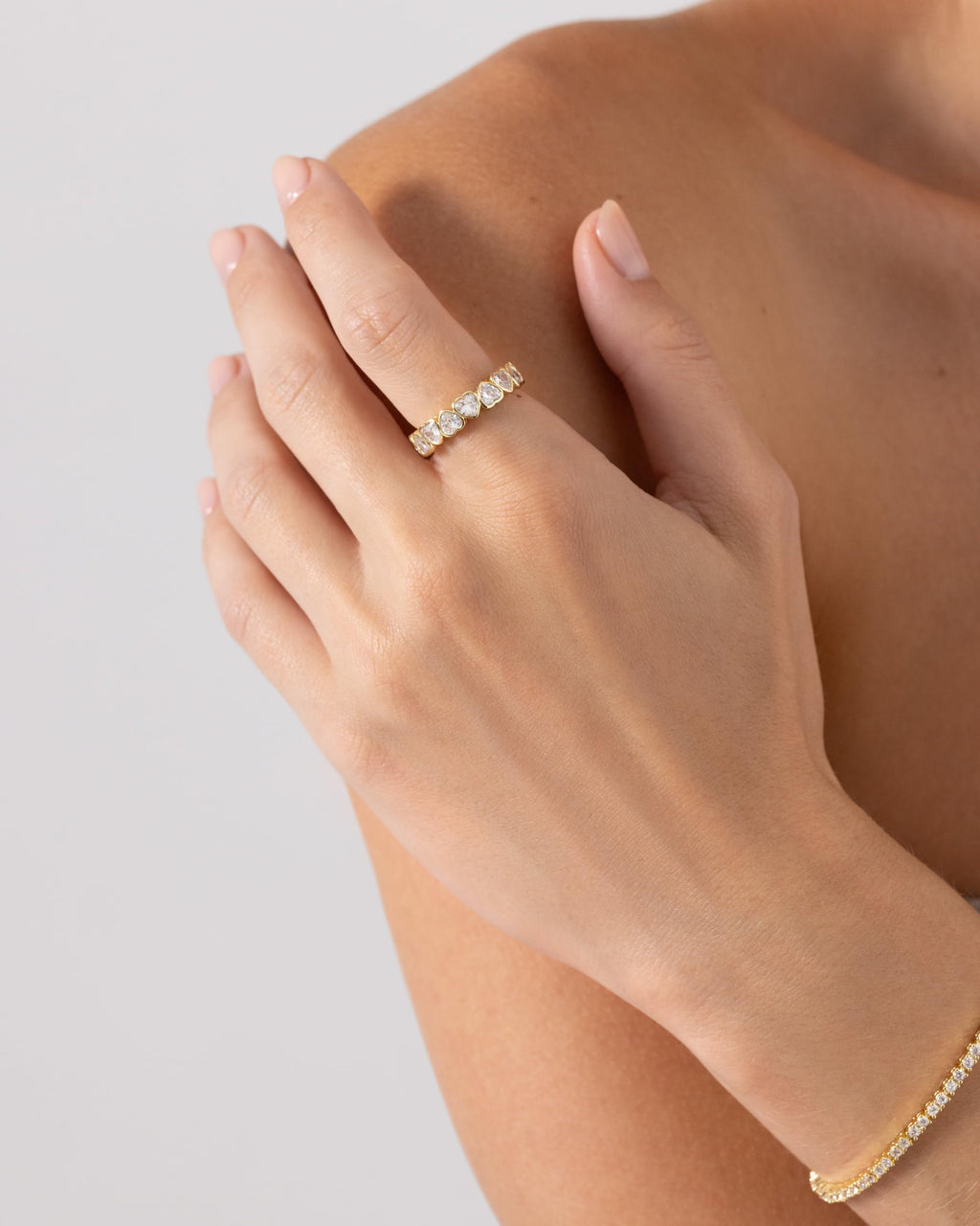 PAVOI 14K Yellow Gold Plated Heart Ring for Women, Yellow Gold
