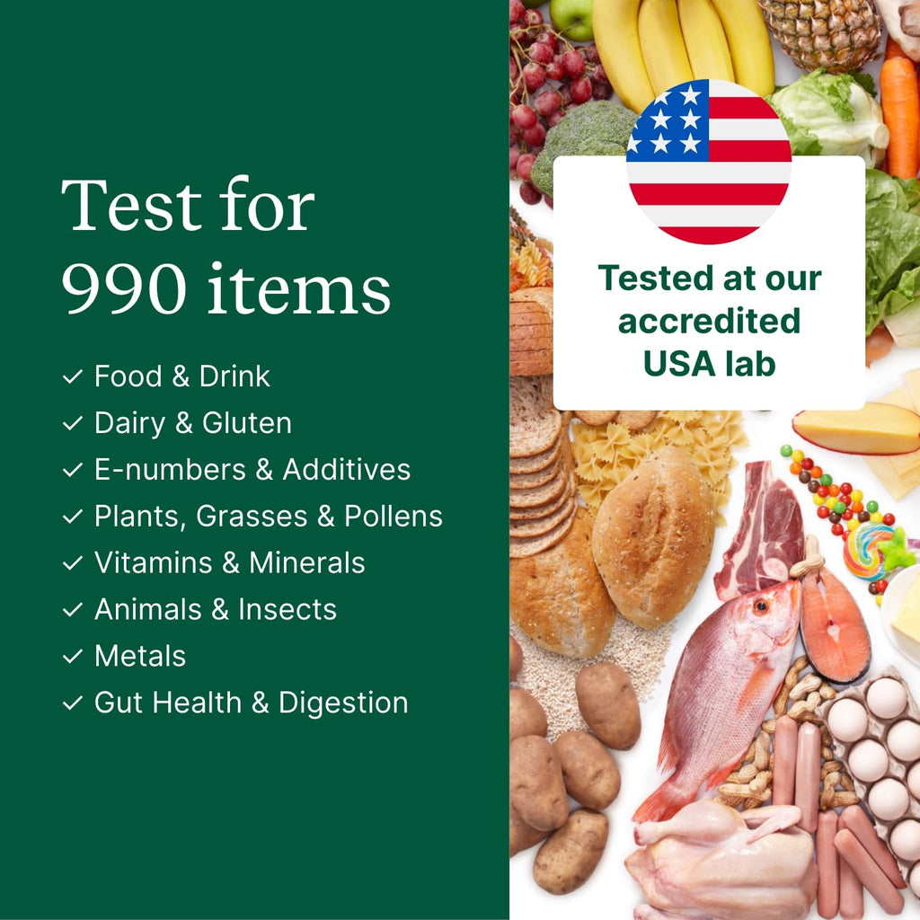 Check My Body Health 990 Items Complete Food Sensitivity Test Kit for Adults and Kids – Non-Invasive Food Intolerance Test Kit – At-Home Hair Sample Bioresonance Testing with Results in 3–5 Days
