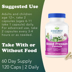 RidgeCrest Herbals Blood Pressure Herbal Formula, 12 Herbs, Poria Mushroom, Gastrodia, Gardenia, for Heart, Vascular, Circulation Health (120 Count)
