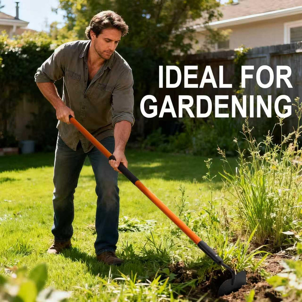 Nohovu Garden Hoe Tool, 58 Inches Hoe Garden Tool with Fiberglass Long Handle, Heavy Duty Garden Hoe for Weeding