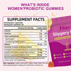 Itiban Slippery Elm Feminine Probiotic Moisture Gummies, pH Balance, Vaginal Flora, Odor Health with Bacillus coagulans, Delicious Pineapple Flavor, 60 Count