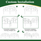 BiuBiubulu 22ft White Garden Edging Border 19 Panels Plastic Landscape with 57 Anchoring Spikes Decorative Lawn Barrier Fence Liner for Flower Bed Yard