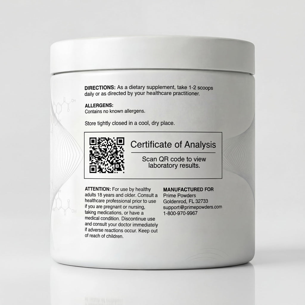 Prime Powders NMN Powder | 100g Fast Dissolve Powder Supplement | 500mg Nicotinamide Mononucleotide per Serving | Manufactured in The USA Third-Party Tested