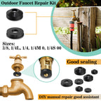 XBVV 32 Size 258 PC Faucet and Plumbing Rubber Washers Assortment Kit for Assorted Garden Hose Valve Spigot Adapter Splitter Outdoor Faucet Bibb Shower Hose Gasket Repair