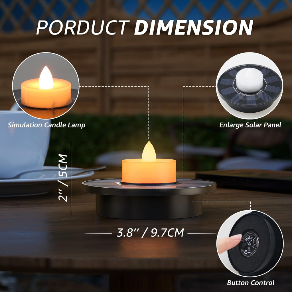 GGNOO Solar Floating Pool Lights, 3-Pack Solar-Powered Float Candles Lamps Tea Light for Pond Party Garden Backyard Outdoor Decor