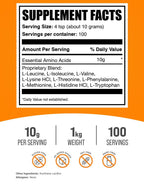 BulkSupplements.com Essential Amino Acids Powder - Essential Amino Acids Supplement, EAA Powder - Unflavored & Gluten Free, 10g per Serving, 1kg (2.2 lbs) (Pack of 1)