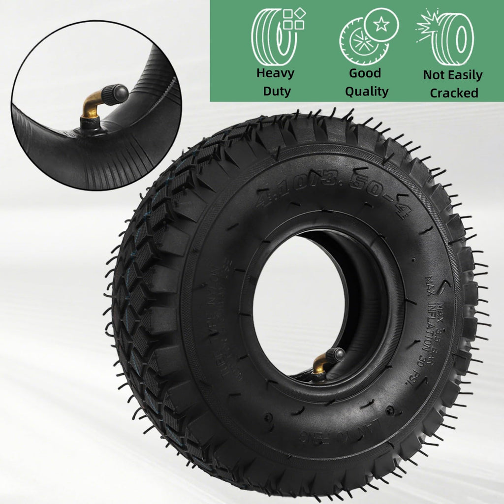 Covzoe 2 Set 4.10/3.50-4 Tire and Inner Tube with Bent Valve Stem