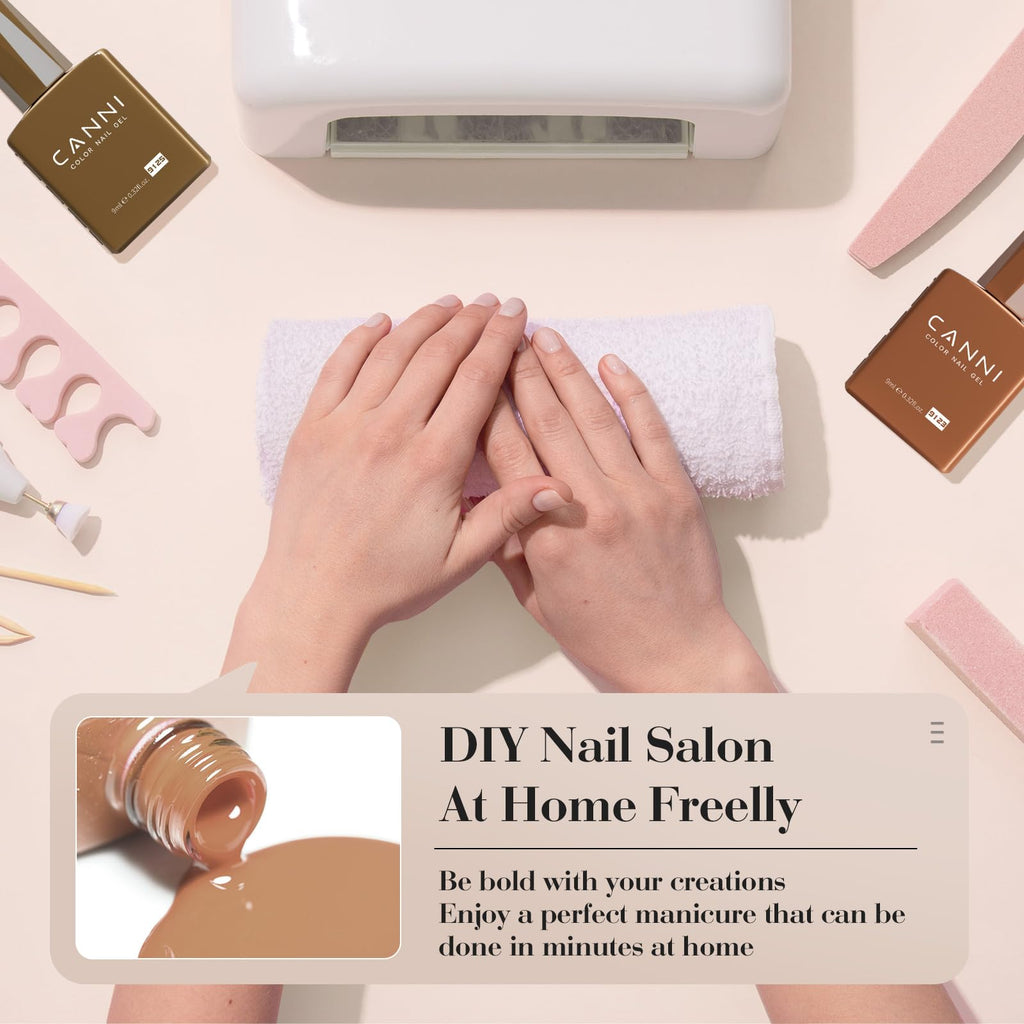 CANNI 6Pcs 9ml Hema-Free Nude Brown Fall Gel Nail Polish Set- Dark Brown Fall Colors Gel Polish Kit DIY at Home Salon Christmas New Year's Gifts for Girls