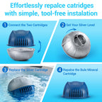 CGECGE Hot Tub Cartridge Replacement for use with Frog Ease Floating System，Works Exclusively with The Frog Mineral Cartridge for Hot Tubs up to 600 Gallons - 3 Pack