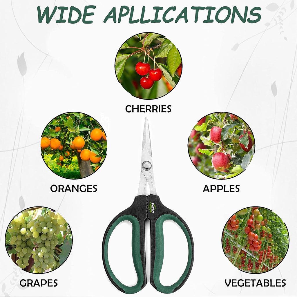 Yieldcropper Hydroponic 2-Pack Bonsai Scissors and Plant Trimming Shears Set - Stainless Steel Pruning Shears for Indoor Gardening, Succulent Harvest, and Precision Plant Care