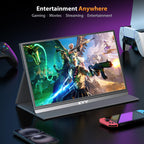 KYY Portable Monitor 15.6" 1080P Computer Monitor Screen Extender w/Cover