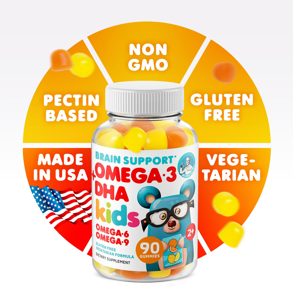 DR. MORITZ Vegan Omega 3 Gummies for Kids and Toddlers (90 Count), Omega 3 Kids Gummies for Brain and Heart Health, No Fish Oil and Gluten Free