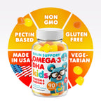 DR. MORITZ Vegan Omega 3 Gummies for Kids and Toddlers (90 Count), Omega 3 Kids Gummies for Brain and Heart Health, No Fish Oil and Gluten Free