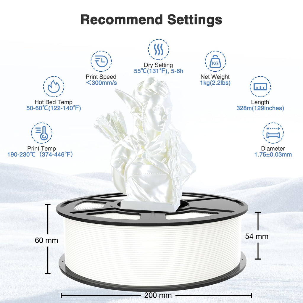 Amoybaby Black White Silk PLA Filament Bundle | 2-Pack(1KG per Spool, Total 2KG), 1.75mm 3D Printer Filament Bundle, Dimensional Accuracy +/- 0.03 mm, Fit FDM 3D Printers & 3D Pens