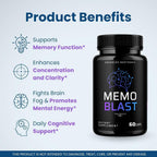 (3 Pack) Memo Blast Capsules - Official MemoBlast Premium Formula Supplement Pills, Advanced Support Formula for Overall Health & Wellness, All Natural Vive Nervo Review, 180 Capsules for 3 Months
