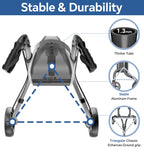 Soundfuse 3 Wheel Walkers for Seniors, Lightweight Foldable Aluminum Rollator Walker, Height Adjustable Three Wheel Walker, Black