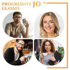 JO Progressive Multifocus Reading Glasses Men Women - No Line Progressive Reader Half-Rim for Mid-Near (Black/Tortoise, 2.50, x)