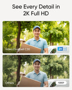 eufy Security Video Doorbell Camera C30, Battery Powered,2K FHD,165° Ultra-Wide View,Easy Installation, Live Video Call, AI Human Detection for People and Packages,HomeBase 3 Compatible,No Monthly Fee