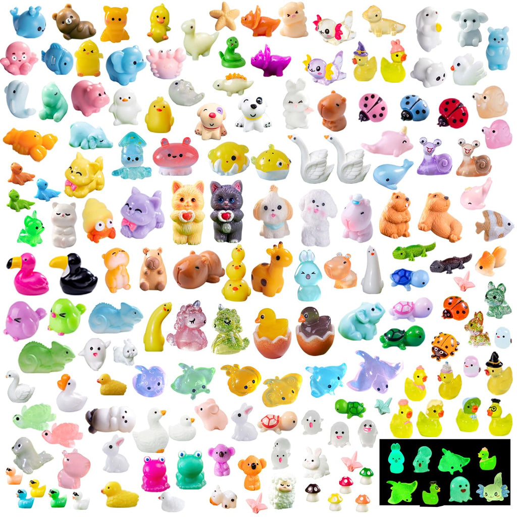 U-Zimikee 200 Pcs Mini Resin Animals - Miniature Animal Figurines Mini Animals to Hide Little Tiny Animal Figures Bulk for Fairy Garden Micro Landscape Decor Dollhouse Crafts Accessories